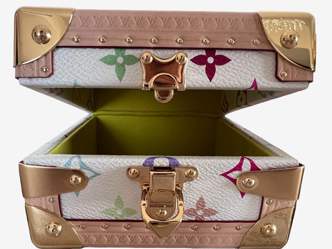 Louis Vuitton x Takashi Murakami Monogram Multicolor Pyramid Trunk Set Rare Nested Collector Hard Case Sculpture Full Set