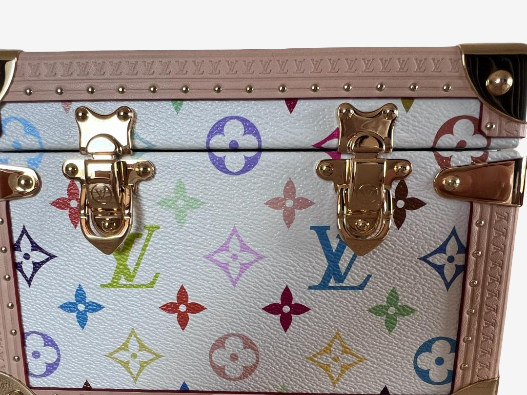 Louis Vuitton x Takashi Murakami Monogram Multicolor Pyramid Trunk Set Rare Nested Collector Hard Case Sculpture Full Set