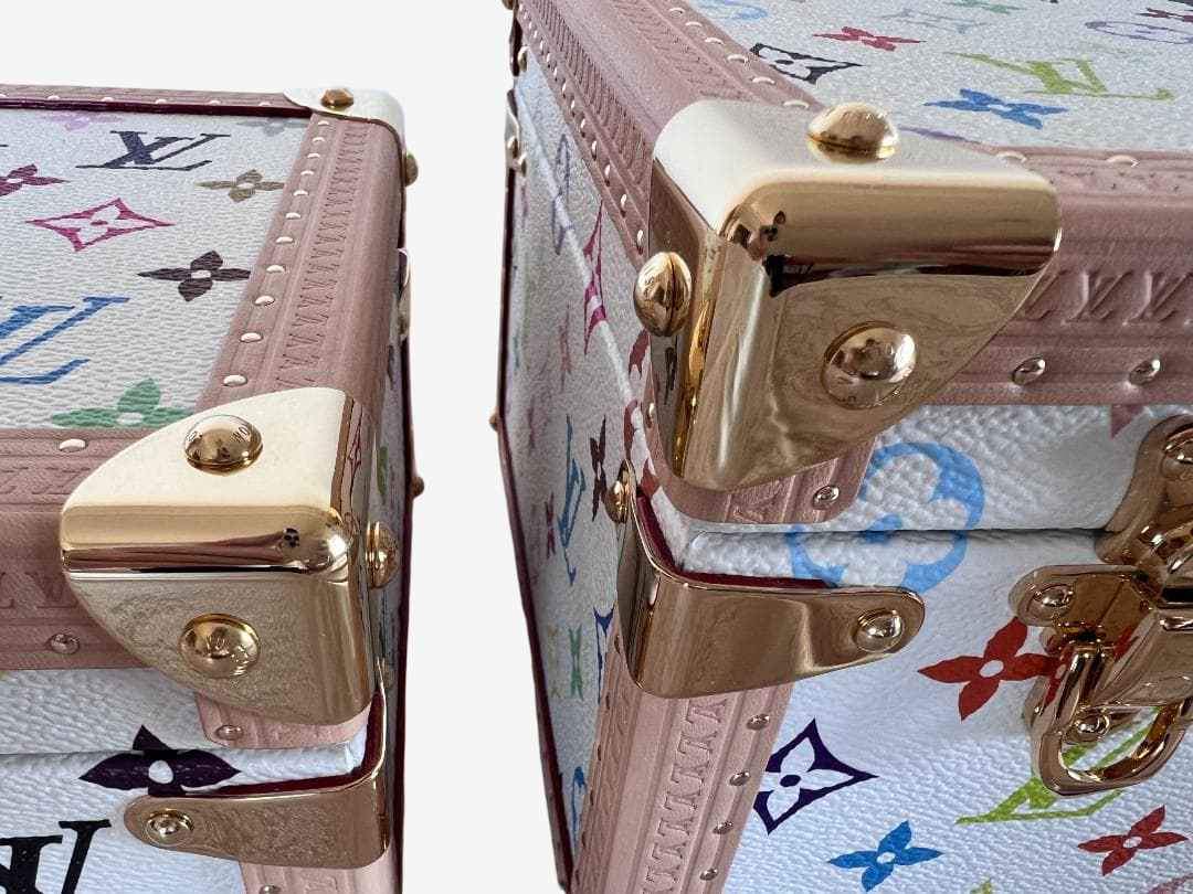 Louis Vuitton x Takashi Murakami Monogram Multicolor Pyramid Trunk Set Rare Nested Collector Hard Case Sculpture Full Set