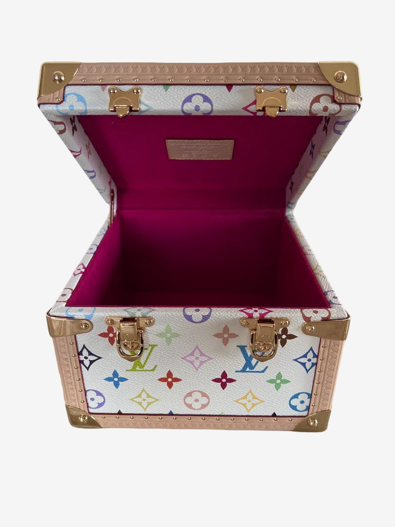 Louis Vuitton x Takashi Murakami Monogram Multicolor Pyramid Trunk Set Rare Nested Collector Hard Case Sculpture Full Set