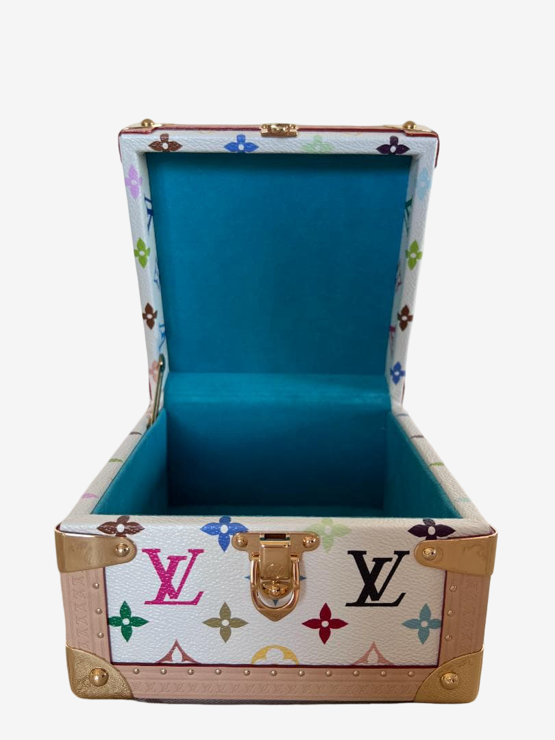 Louis Vuitton x Takashi Murakami Monogram Multicolor Pyramid Trunk Set Rare Nested Collector Hard Case Sculpture Full Set