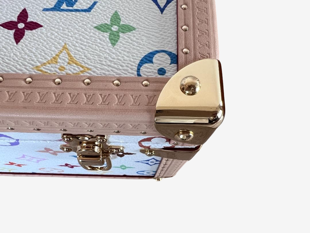 Louis Vuitton x Takashi Murakami Monogram Multicolor Pyramid Trunk Set Rare Nested Collector Hard Case Sculpture Full Set