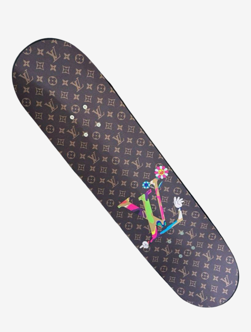Louis Vuitton x Takashi Murakami Monogram Skateboard Panda Superflat Rare Collector Deck Display Object