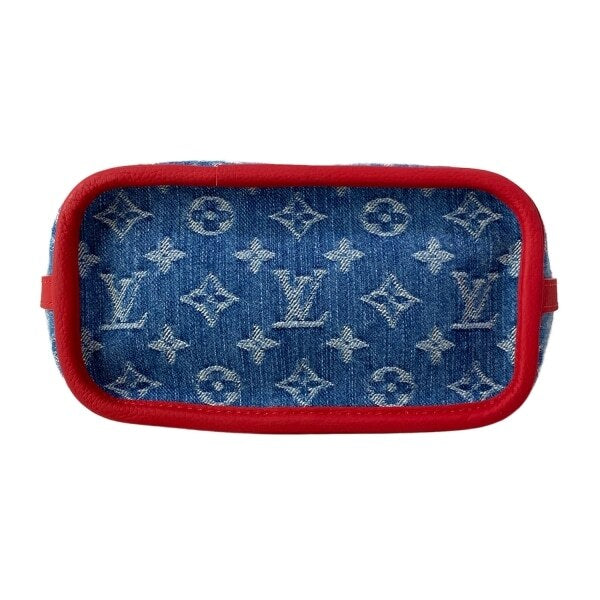 Louis Vuitton x Takashi Murakami Neverfull Inside Out BB M14997 Monogram Cherry Denim Tote Bag