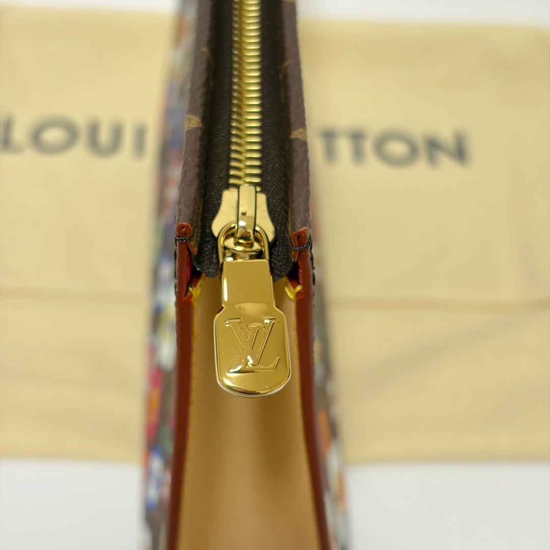 Louis Vuitton x Takashi Murakami Pochette Toilette NM Floral Monogram Clutch LV TM Flower Print Rare Collaboration M14180