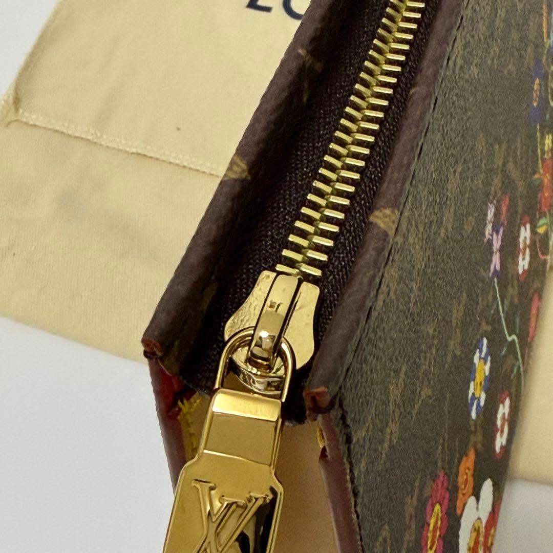 Louis Vuitton x Takashi Murakami Pochette Toilette NM Floral Monogram Clutch LV TM Flower Print Rare Collaboration M14180