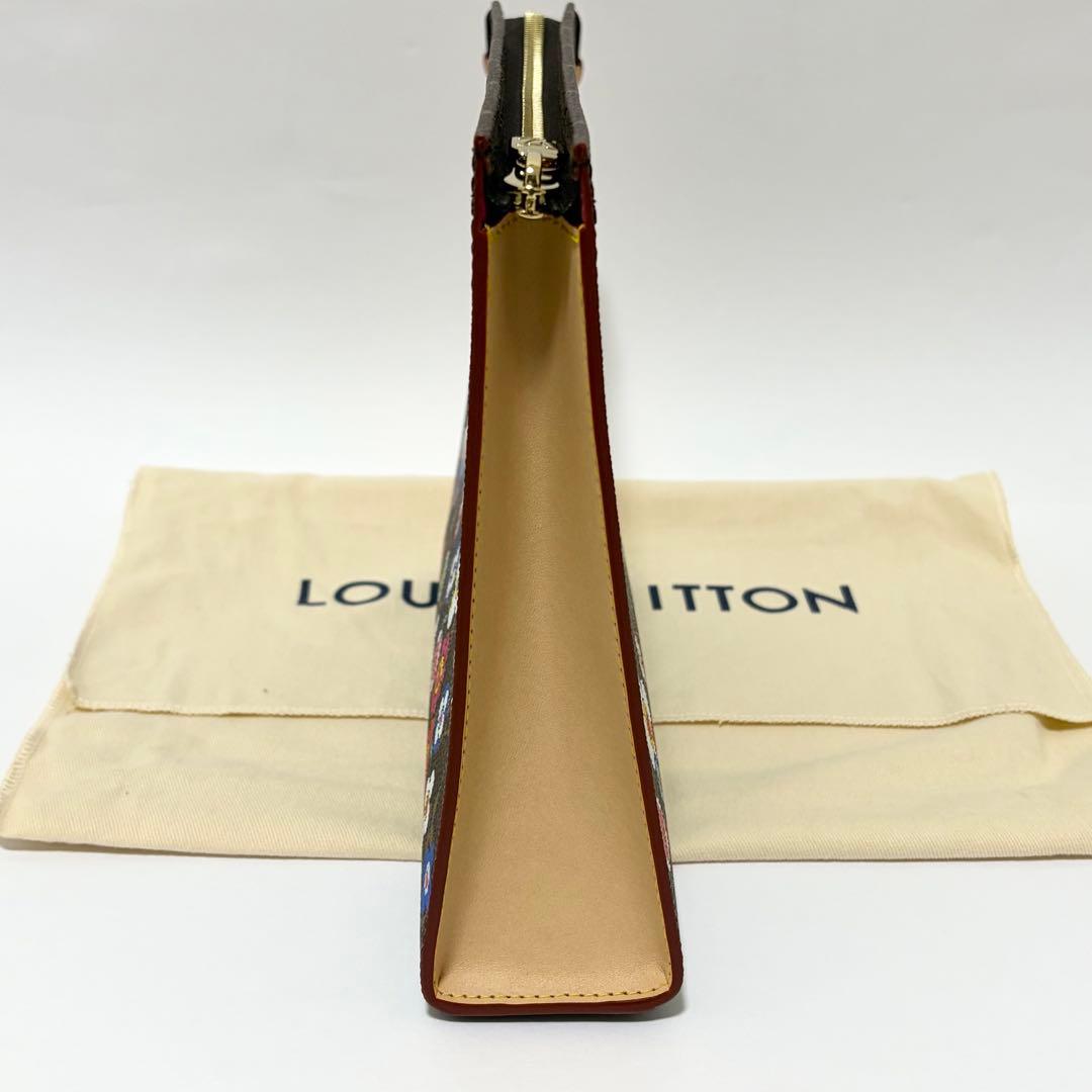 Louis Vuitton x Takashi Murakami Pochette Toilette NM Floral Monogram Clutch LV TM Flower Print Rare Collaboration M14180