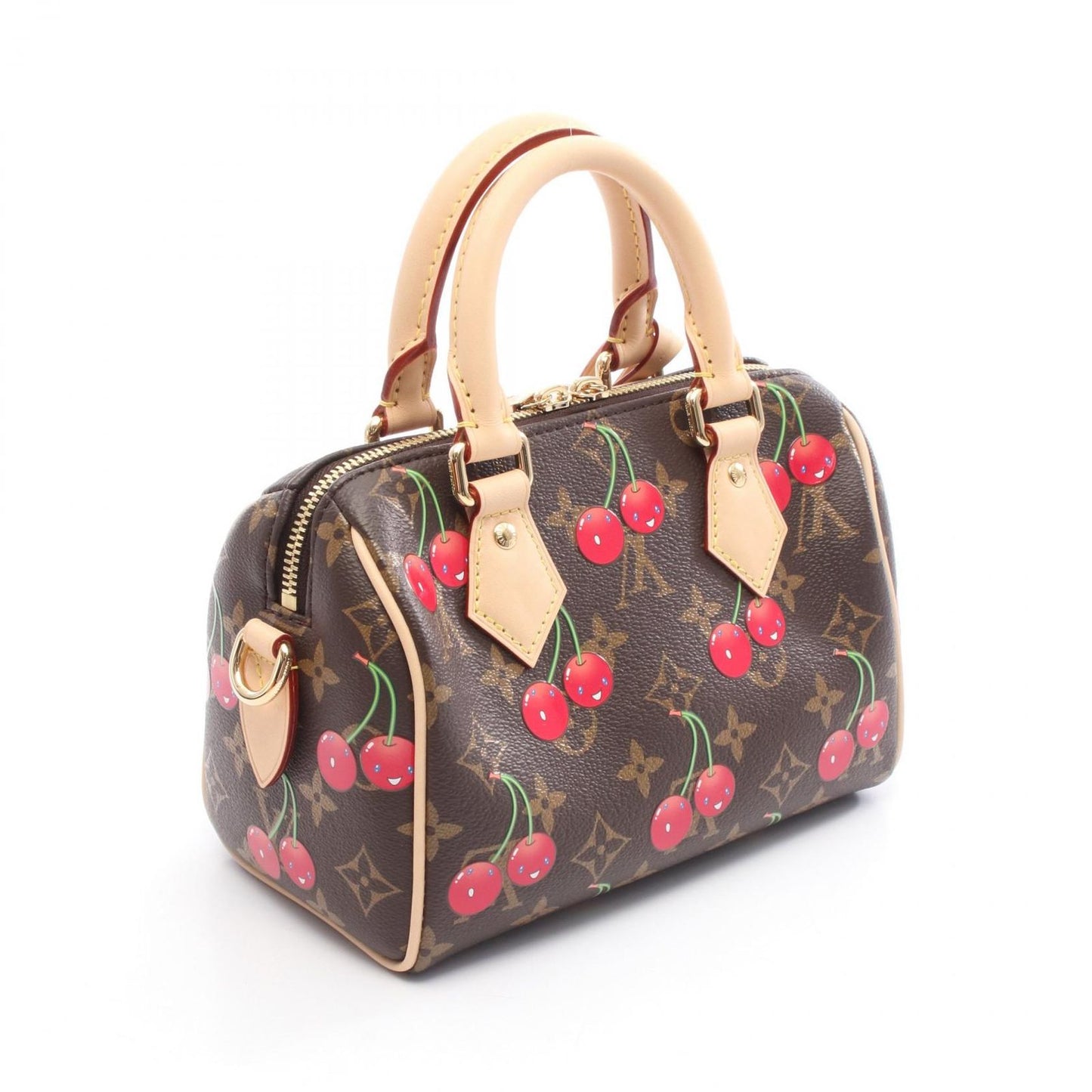 Louis Vuitton x Takashi Murakami Speedy 20 Cherry Monogram Bag M13094 Bandouliere Rare LV TM Collaboration