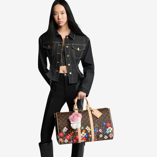 Louis Vuitton x Takashi Murakami Vivienne Bag Charm Multicolor Fur Pouch M03727 Rare LV TM Accessory