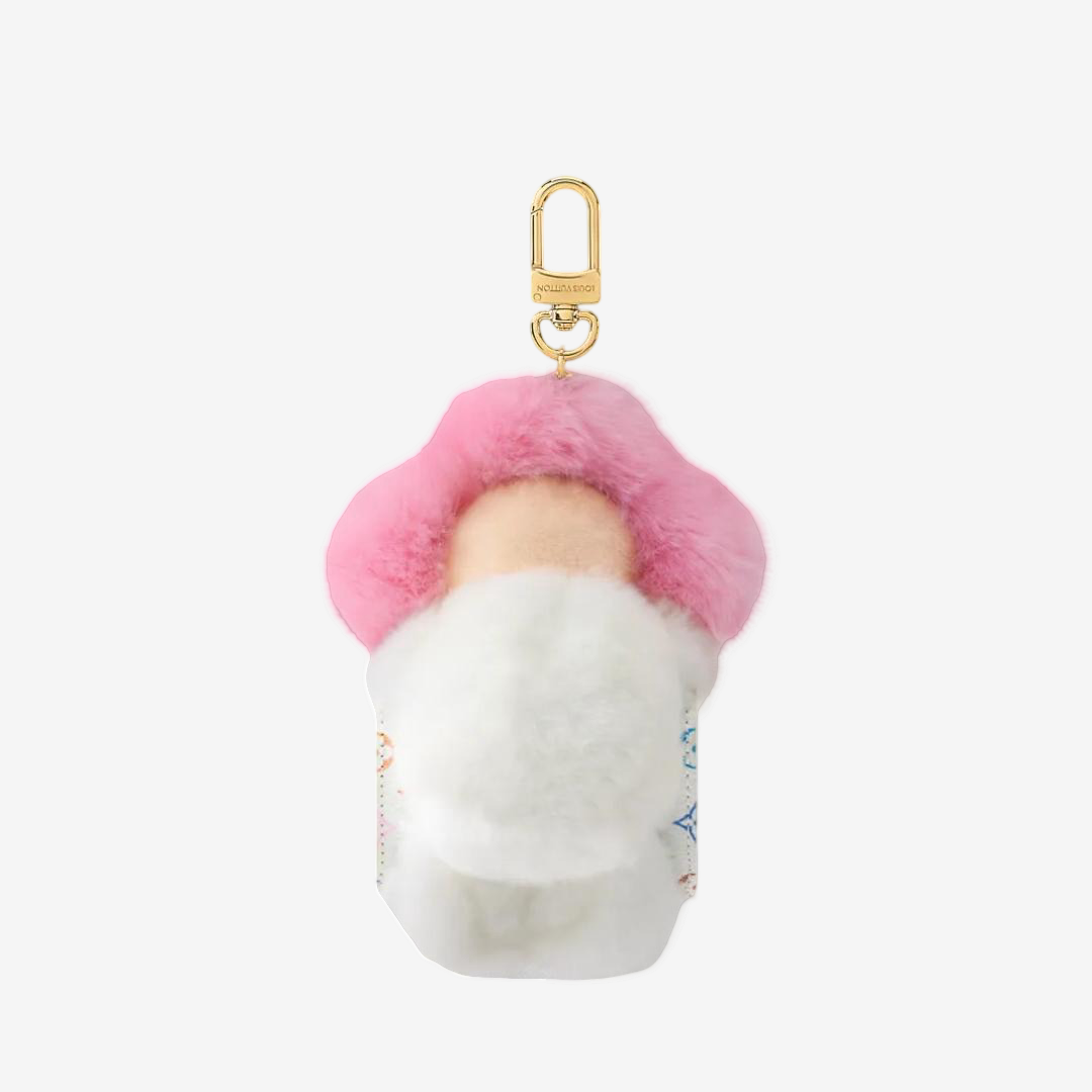 Louis Vuitton x Takashi Murakami Vivienne Bag Charm Multicolor Fur Pouch M03727 Rare LV TM Accessory