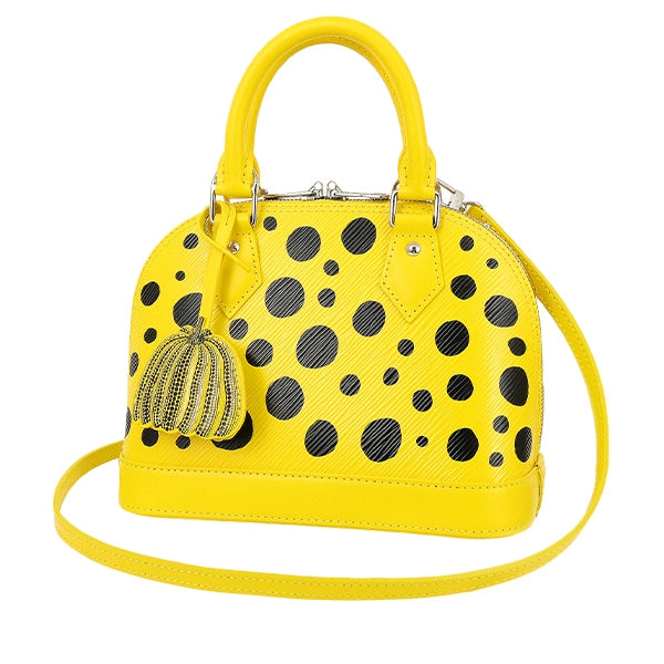Louis Vuitton x Yayoi Kusama Alma BB M21700 Yellow Black Infinity Dots Epi Leather 2WAY Bag