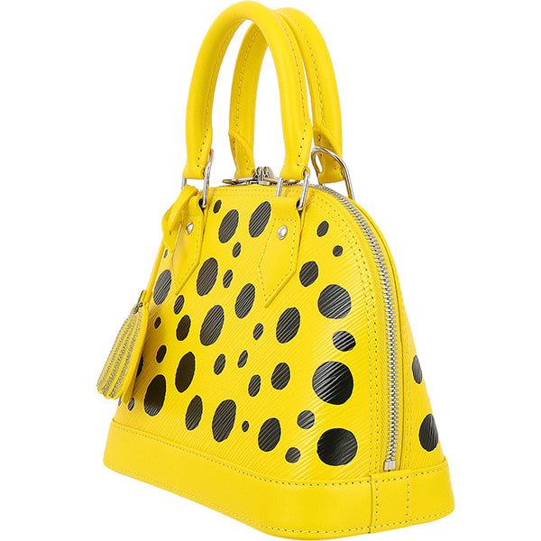 Louis Vuitton x Yayoi Kusama Alma BB M21700 Yellow Black Infinity Dots Epi Leather 2WAY Bag