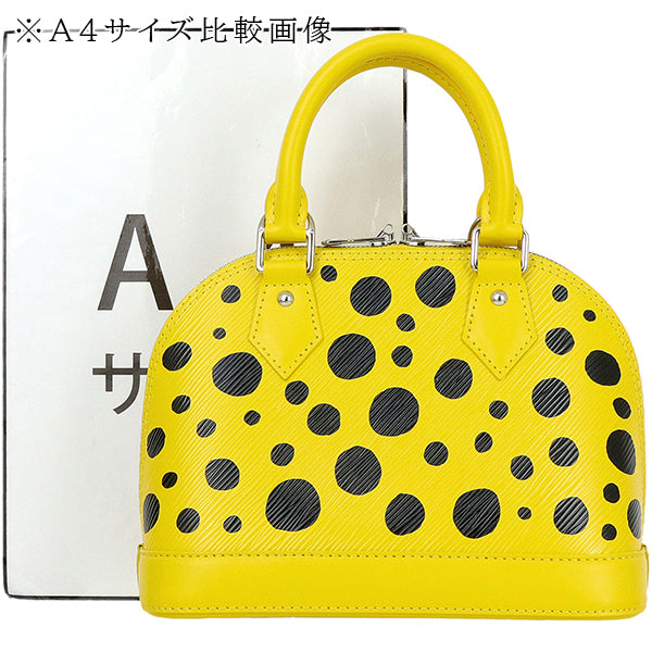 Louis Vuitton x Yayoi Kusama Alma BB M21700 Yellow Black Infinity Dots Epi Leather 2WAY Bag