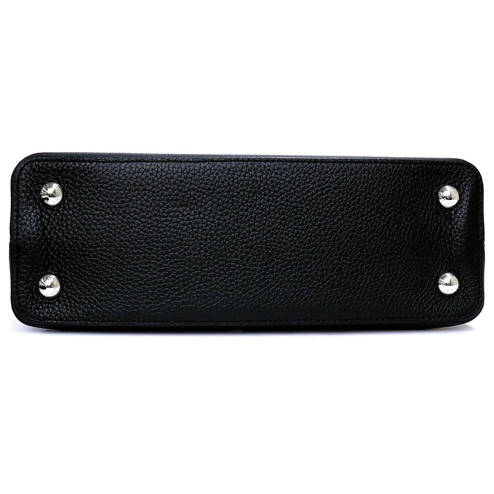 Louis Vuitton x Yayoi Kusama Capucines MM M21663 Black Taurillon Leather Multicolor Painted Dots