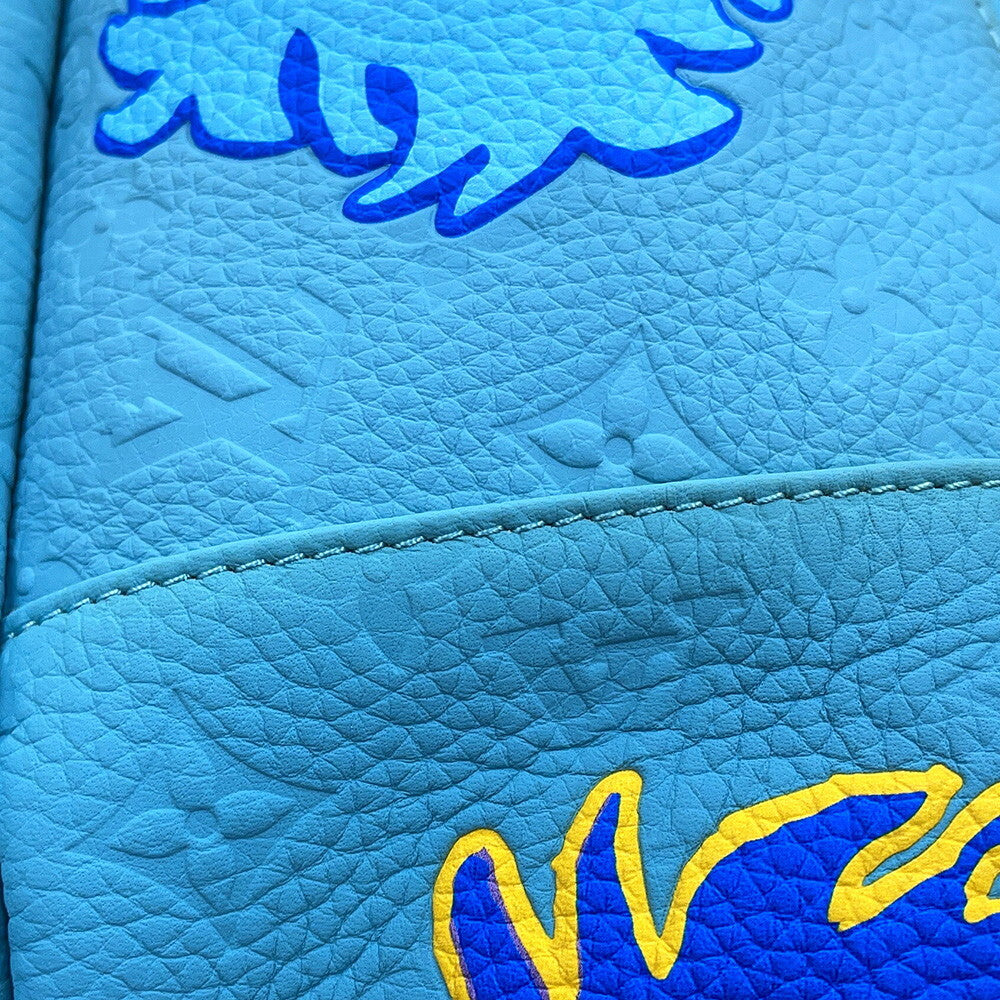 Louis Vuitton x Yayoi Kusama LV x YK Multipocket Backpack M21714 Blue Taurillon Monogram Leather