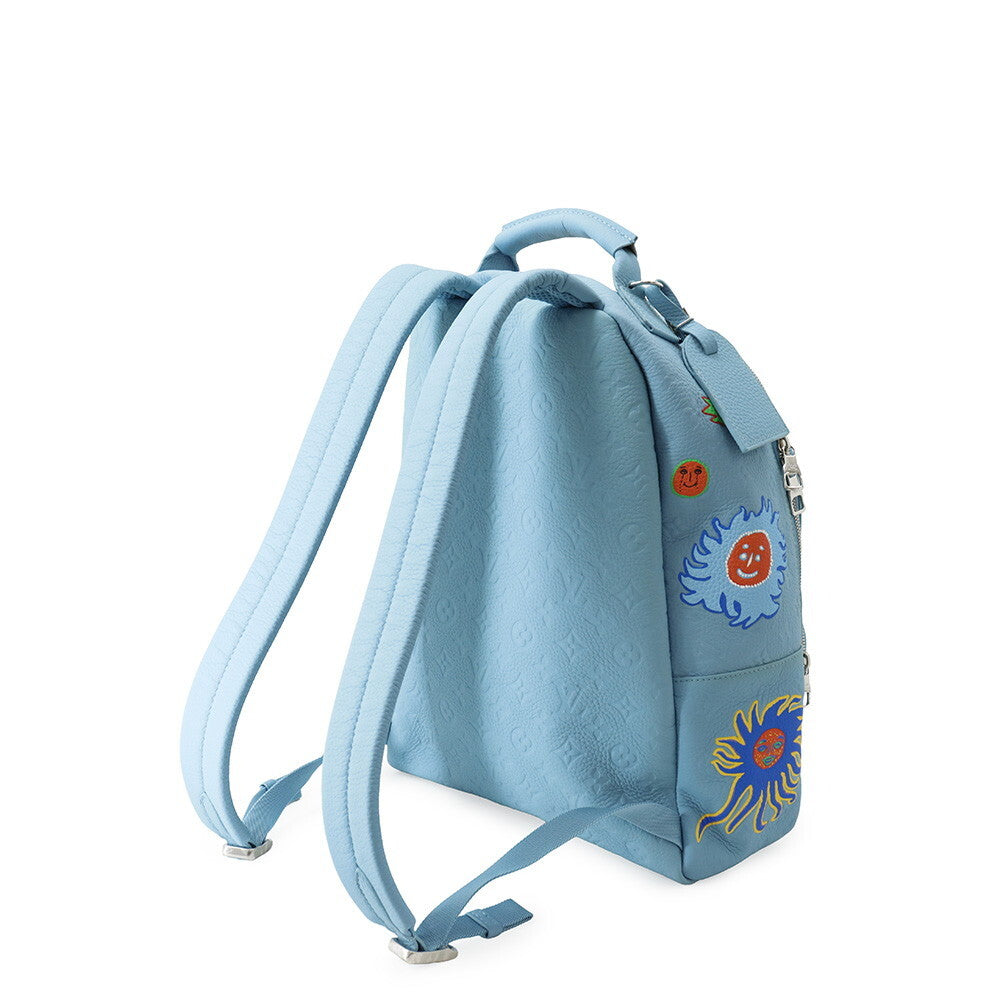 Louis Vuitton x Yayoi Kusama LV x YK Multipocket Backpack M21714 Blue Taurillon Monogram Leather