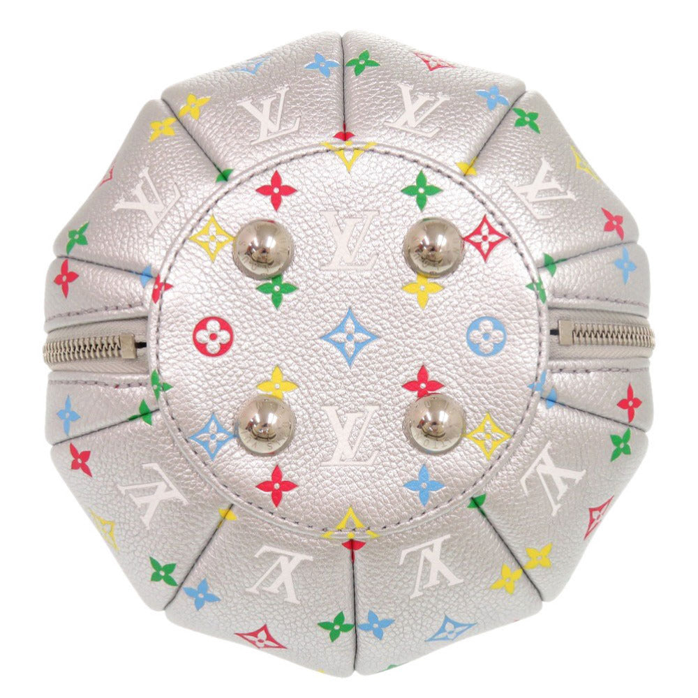 Louis Vuitton × Yayoi Kusama Pumpkin Bag M21761, Sculptural Silver Leather with Multicolor Monogram