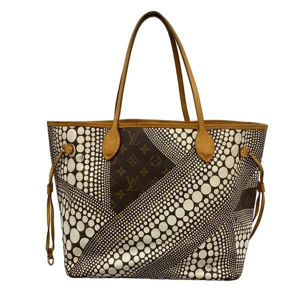 Louis Vuitton x Yayoi Kusama Neverfull MM M40684 Monogram Wave Blanc Dot Tote Bag