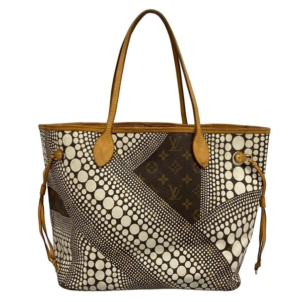Louis Vuitton x Yayoi Kusama Neverfull MM M40684 Monogram Waves White Dots Limited Tote Bag