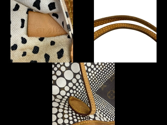 Louis Vuitton x Yayoi Kusama Neverfull MM M40684 Monogram Waves White Dots Limited Tote Bag