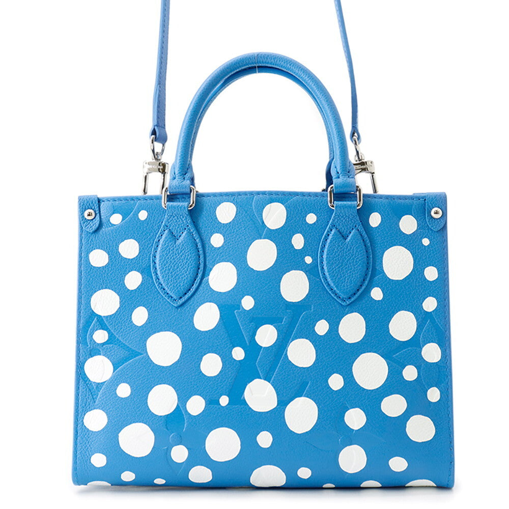 Louis Vuitton x Yayoi Kusama OnTheGo PM M46424 Blue White Infinity Dots Monogram Empreinte Leather Bag