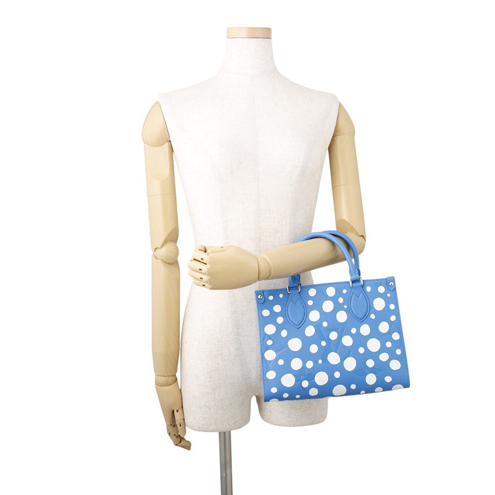 Louis Vuitton x Yayoi Kusama OnTheGo PM M46424 Blue White Infinity Dots Monogram Empreinte Leather Bag