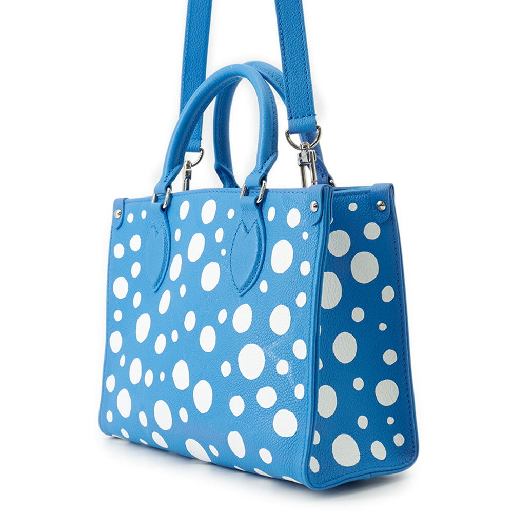 Louis Vuitton x Yayoi Kusama OnTheGo PM M46424 Blue White Infinity Dots Monogram Empreinte Leather Bag
