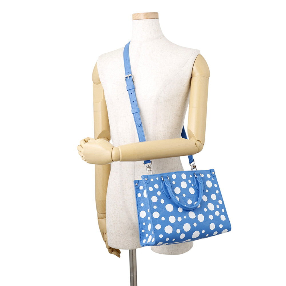 Louis Vuitton x Yayoi Kusama OnTheGo PM M46424 Blue White Infinity Dots Monogram Empreinte Leather Bag