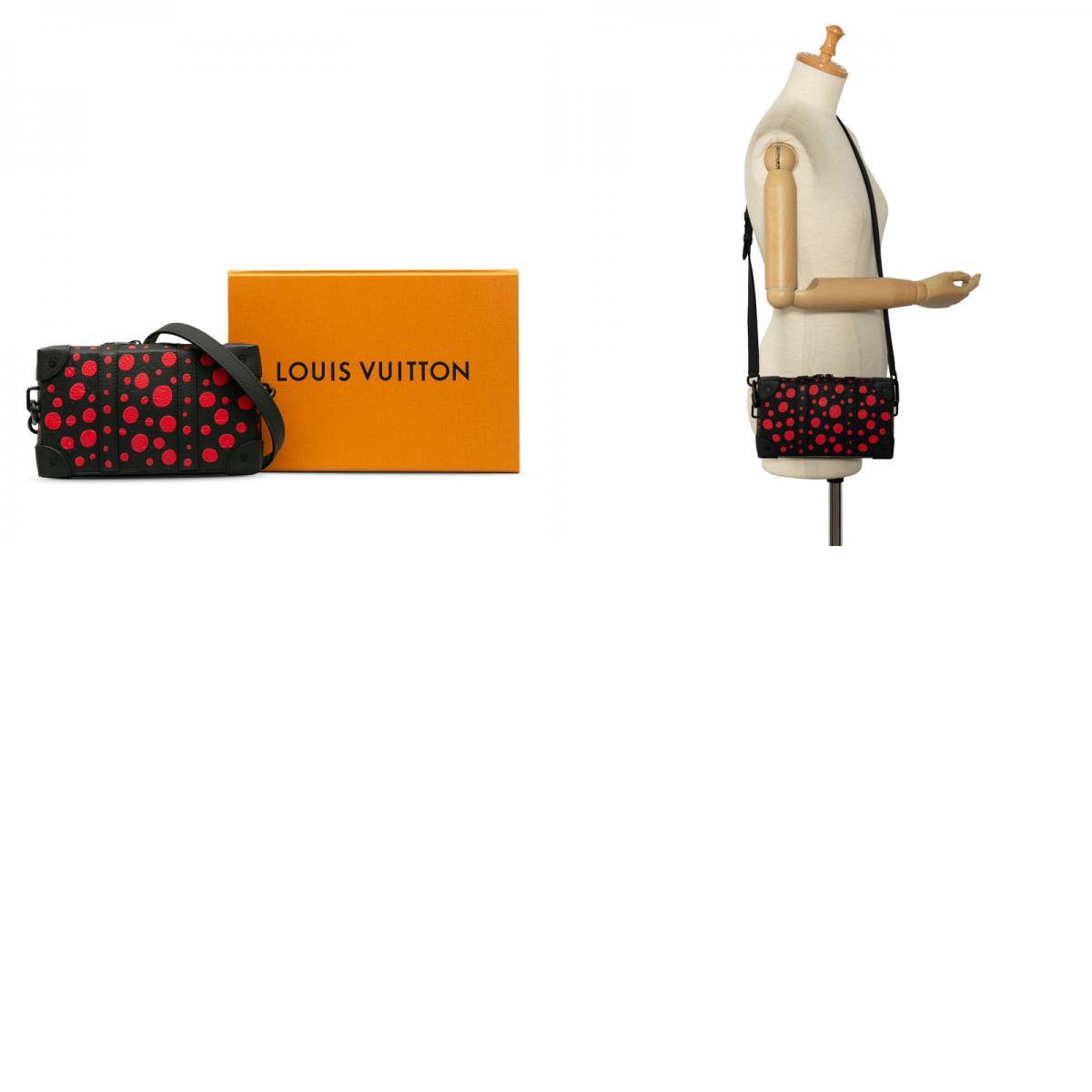 Louis Vuitton x Yayoi Kusama Soft Trunk Wallet M81905 Black Taurillon Leather Red Infinity Dots