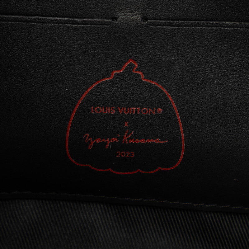 Louis Vuitton x Yayoi Kusama Soft Trunk Wallet M81905 Black Taurillon Leather Red Infinity Dots