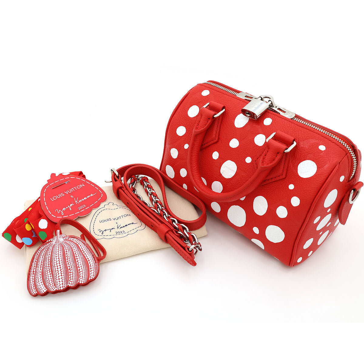 Louis Vuitton x Yayoi Kusama Speedy Bandouliere 20 M46411 Red White Infinity Dots
