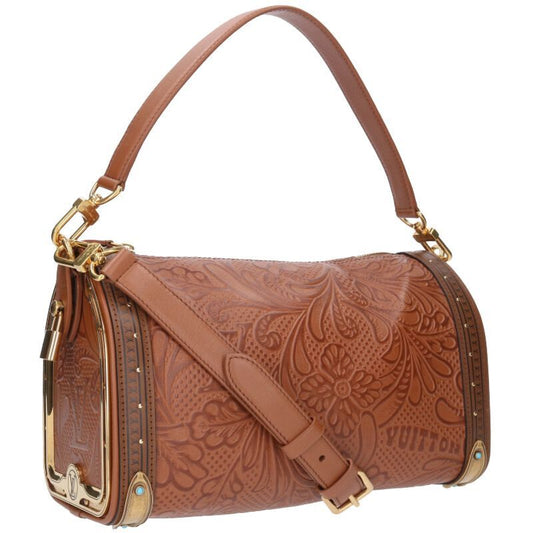 Louis Vuitton M11567 Horseshoe-Speedy Carved Leather Emboss Shoulder Bag Brown – Rare LV Artisanal Collector Piece
