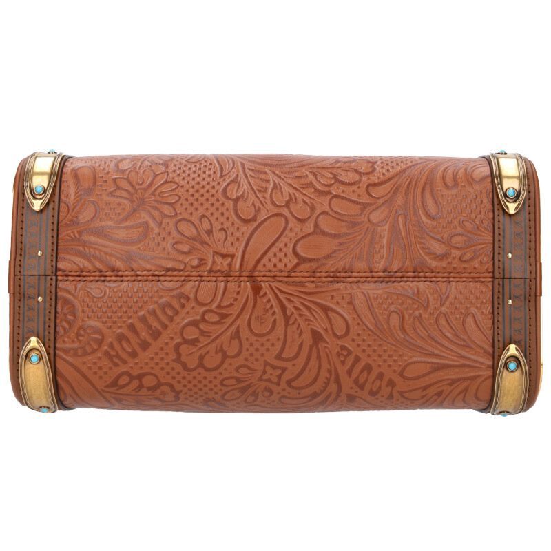 Louis Vuitton M11567 Horseshoe-Speedy Carved Leather Emboss Shoulder Bag Brown – Rare LV Artisanal Collector Piece