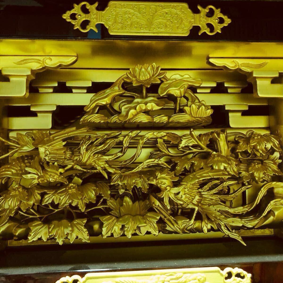 Monumental Nishihonganji-Style Gold Butsudan (40-Go) — Three-Way Opening Guden — Lacquer & Gold Powder — W124×D78×H176 cm