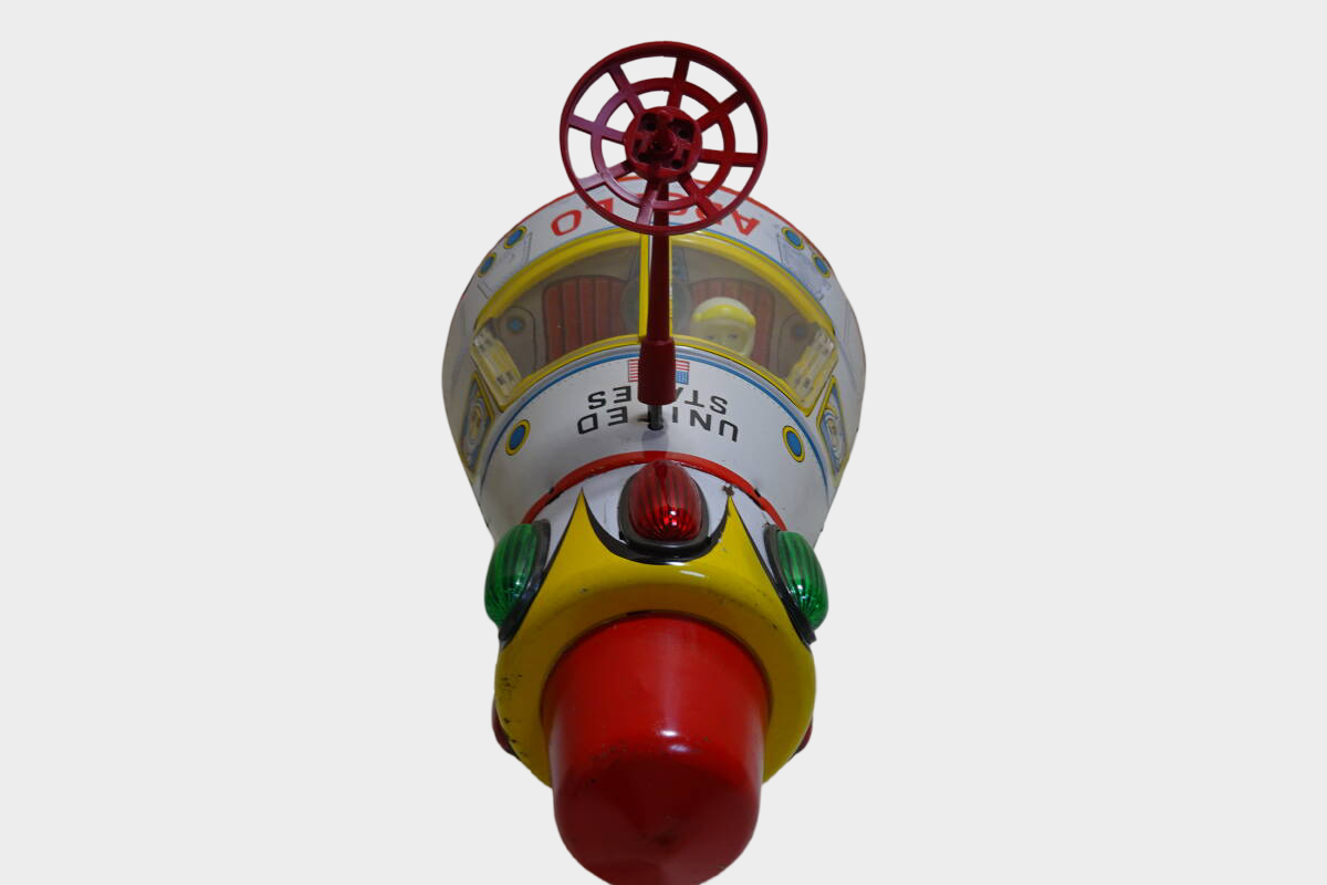 Vintage Masudaya Apollo Spacecraft Tin Toy Japan 1960s Astronaut Space Capsule
