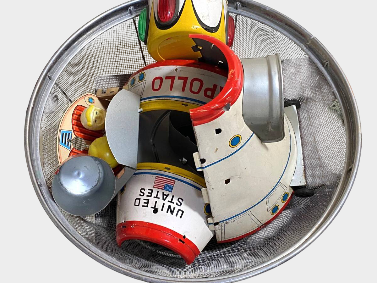 Vintage Masudaya Apollo Spacecraft Tin Toy Japan 1960s Astronaut Space Capsule
