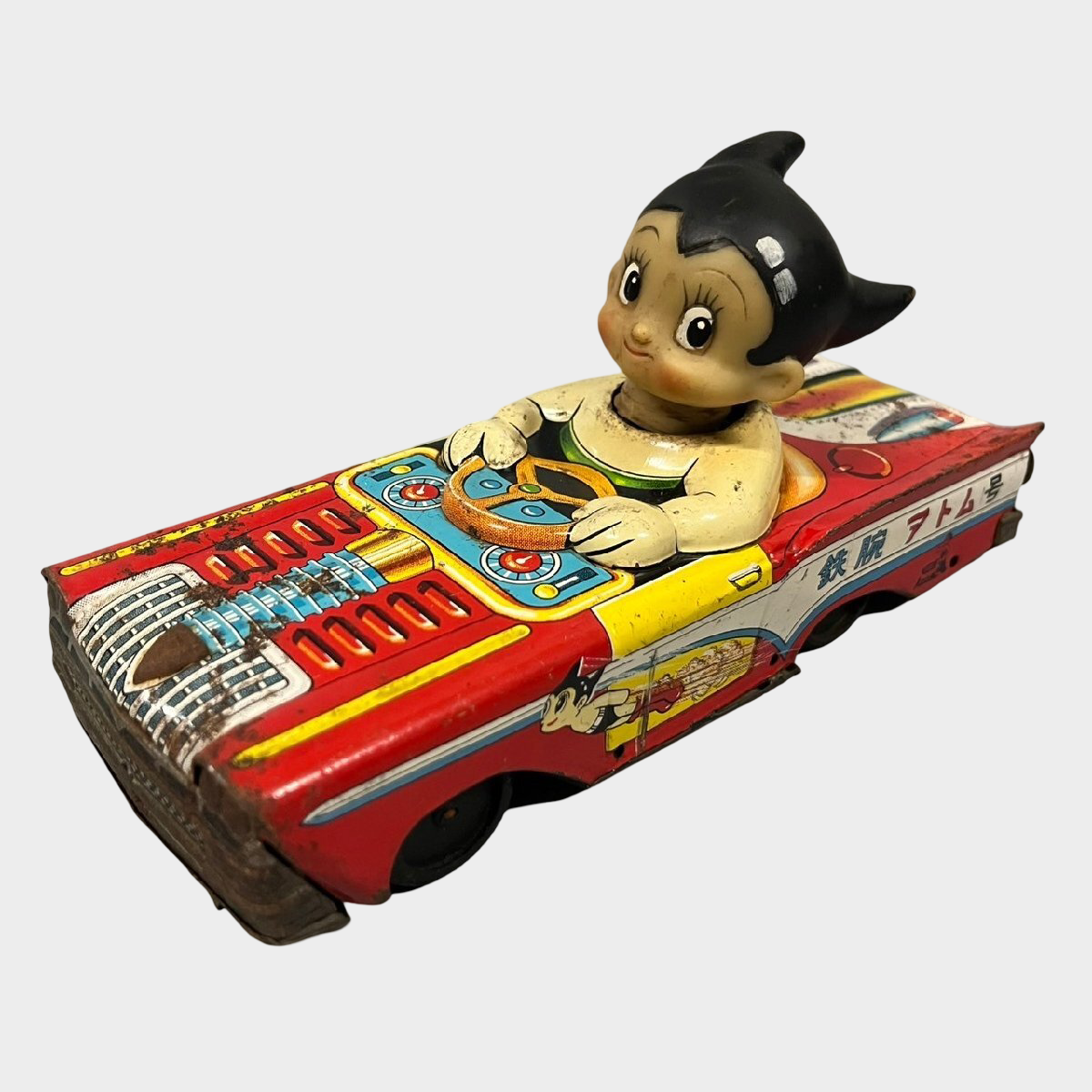 Vintage Masudaya Astro Boy Tin Car Mighty Atom Japanese Wind-Up Toy Showa Era
