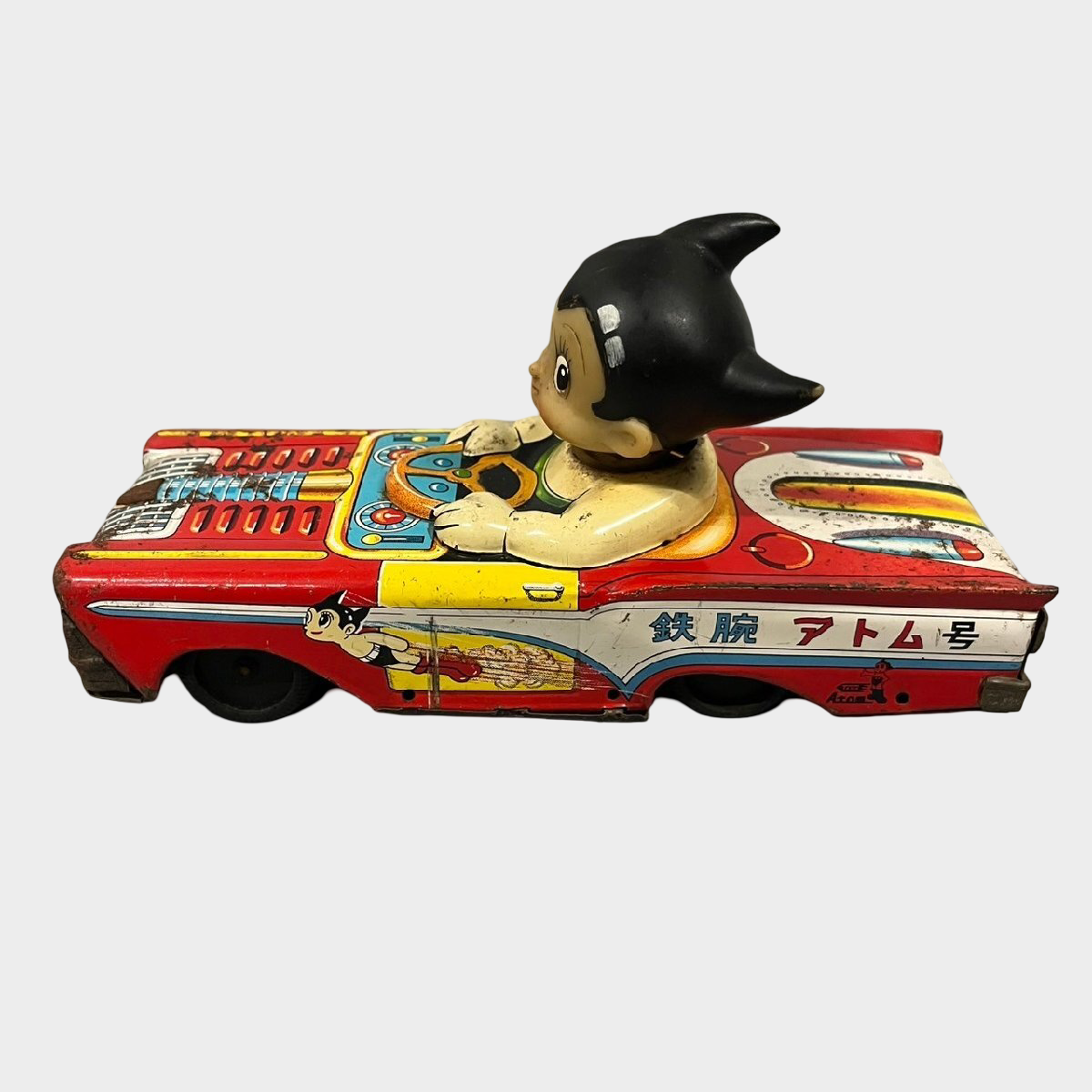 Vintage Masudaya Astro Boy Tin Car Mighty Atom Japanese Wind-Up Toy Showa Era