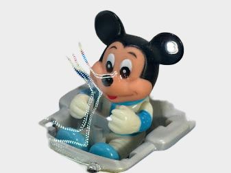 Vintage Masudaya Mickey Mouse Space Disc Electric Bumper Toy Japan 22cm Disney Retro Playset
