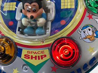 Vintage Masudaya Mickey Mouse Space Disc Electric Bumper Toy Japan 22cm Disney Retro Playset