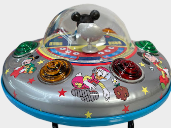 Vintage Masudaya Mickey Mouse Space Disc Electric Bumper Toy Japan 22cm Disney Retro Playset