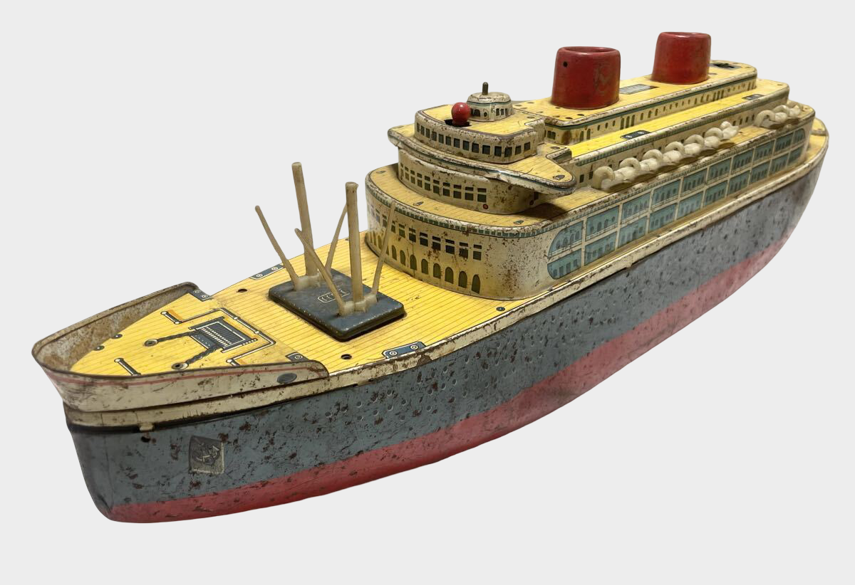 Masudaya “Queen of the Sea” Tin Passenger Ship — Extra-Large ~55 cm Showa-Era Japanese Ocean Liner