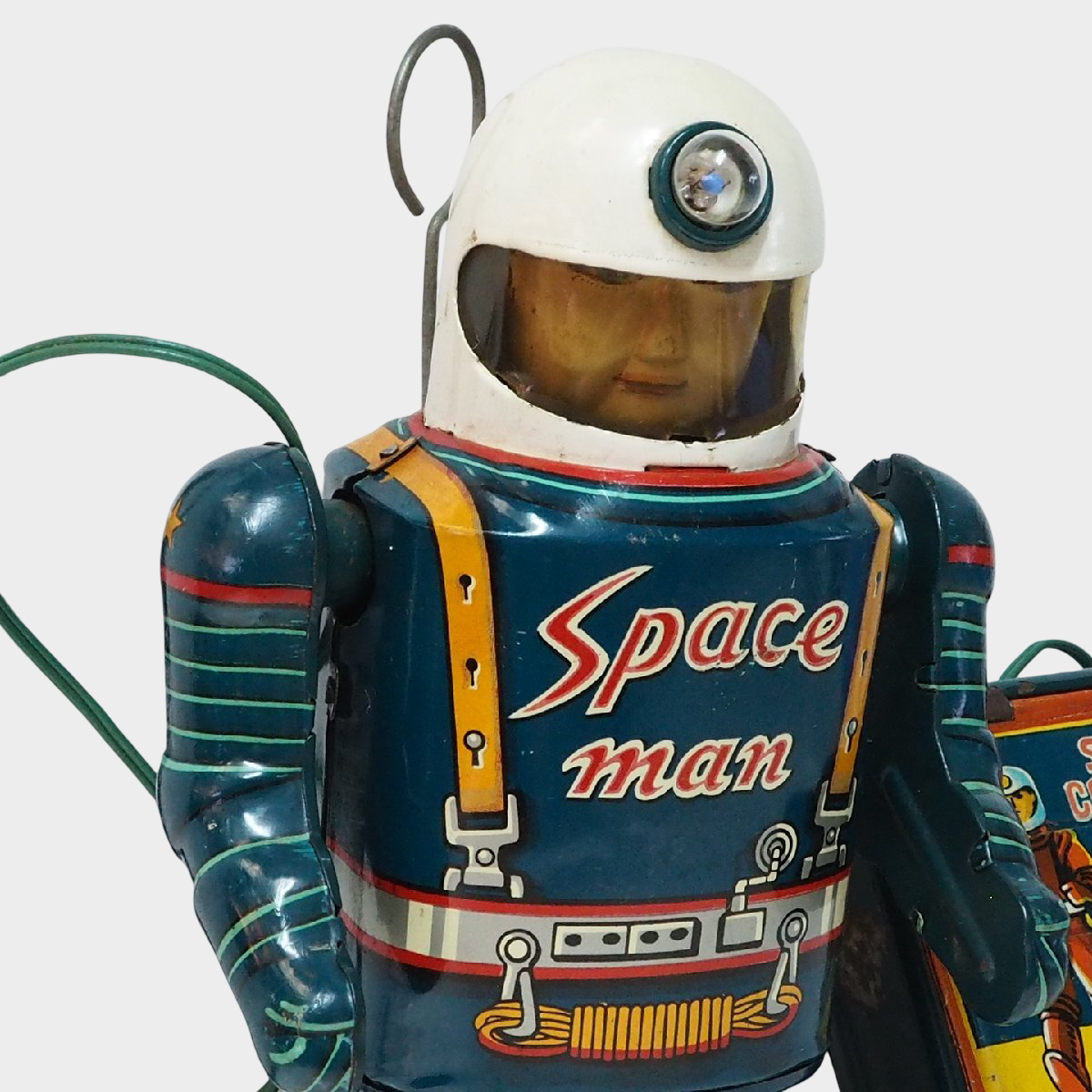 Rare Masudaya Space Man Tin Robot with Remote Control | Early Showa Japanese Astronaut Toy