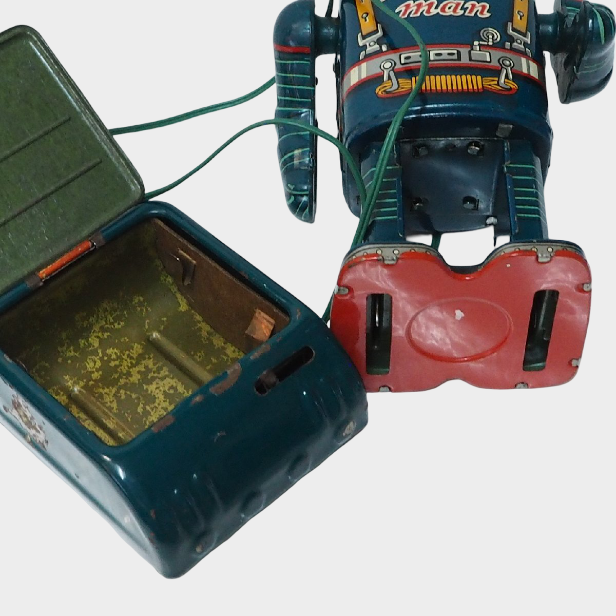 Rare Masudaya Space Man Tin Robot with Remote Control | Early Showa Japanese Astronaut Toy