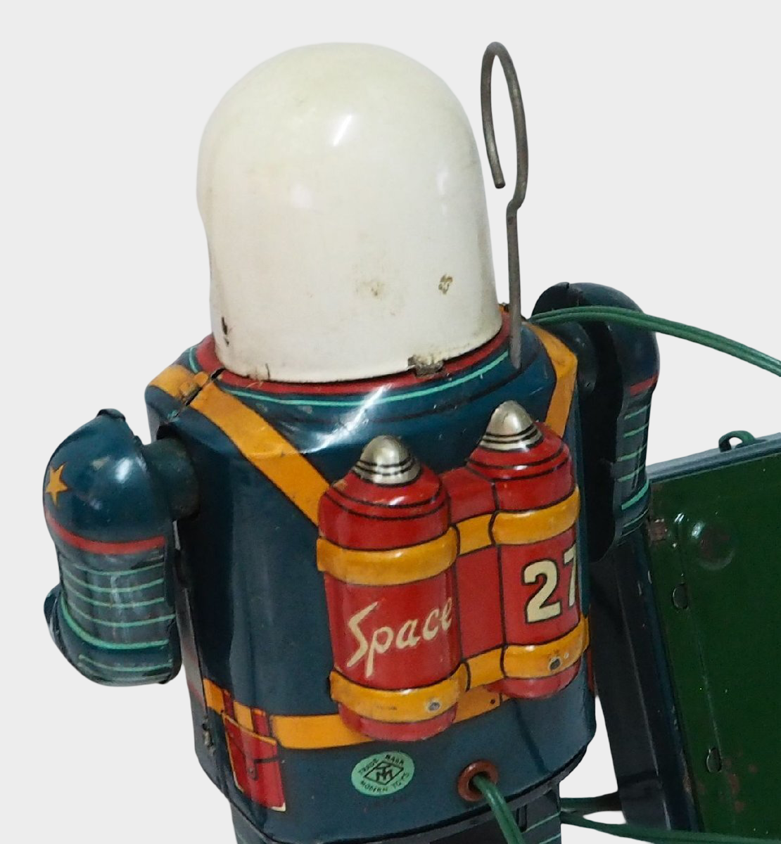 Rare Masudaya Space Man Tin Robot with Remote Control | Early Showa Japanese Astronaut Toy