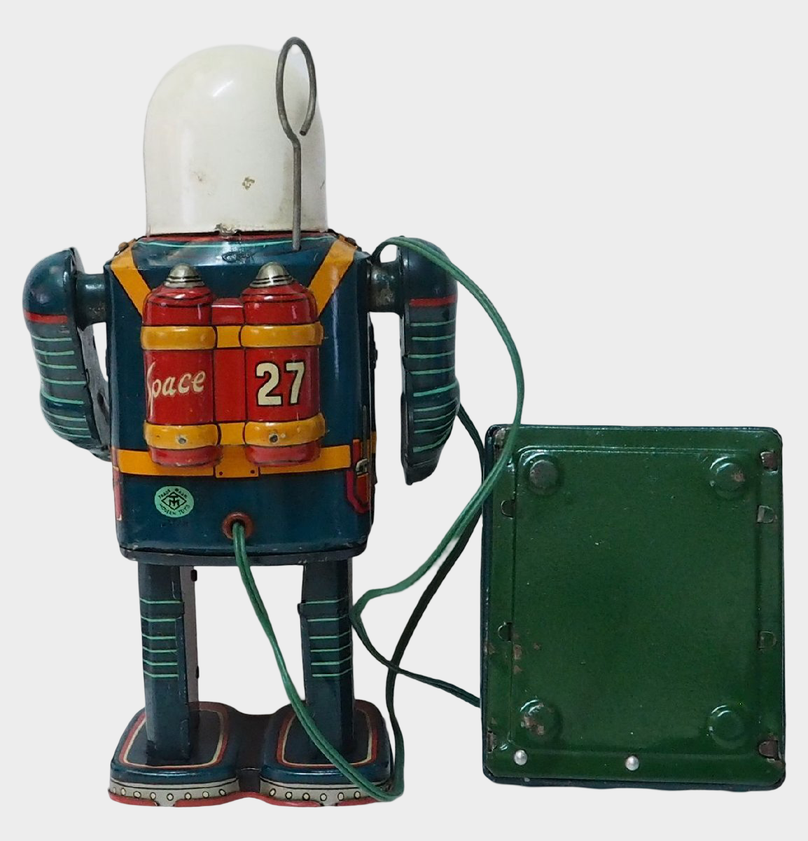 Rare Masudaya Space Man Tin Robot with Remote Control | Early Showa Japanese Astronaut Toy