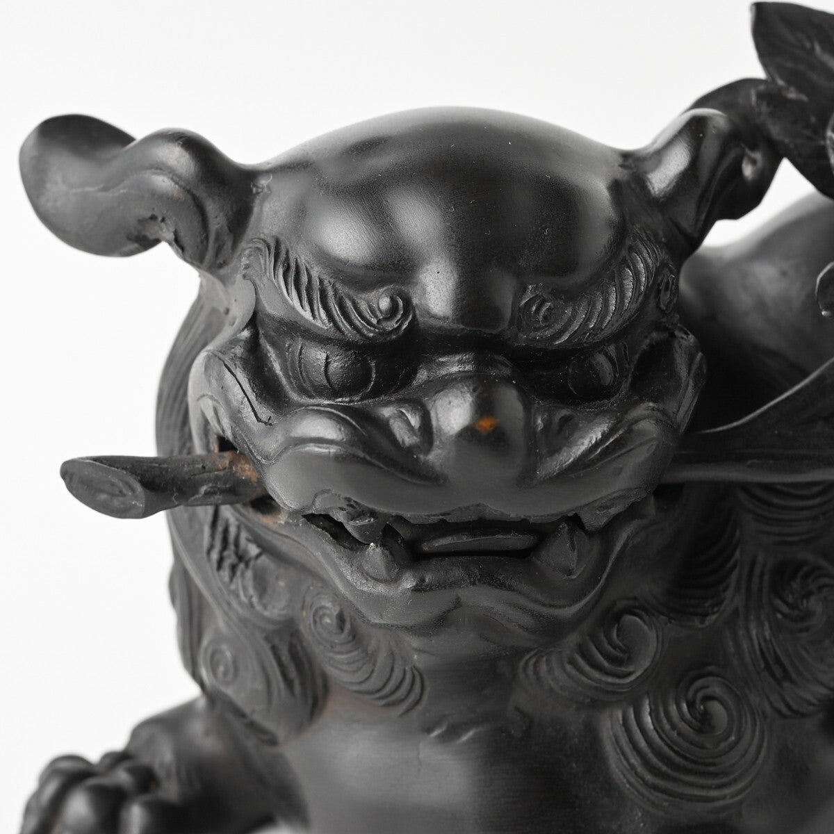 Authentic Meiji Period Japanese Metal Kara Shishi Lion Sculpture — Signed Teruaki