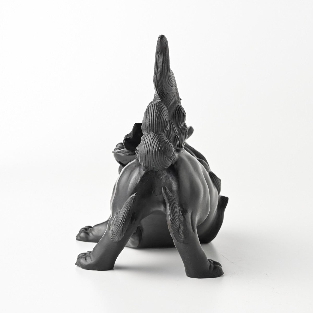 Authentic Meiji Period Japanese Metal Kara Shishi Lion Sculpture — Signed Teruaki