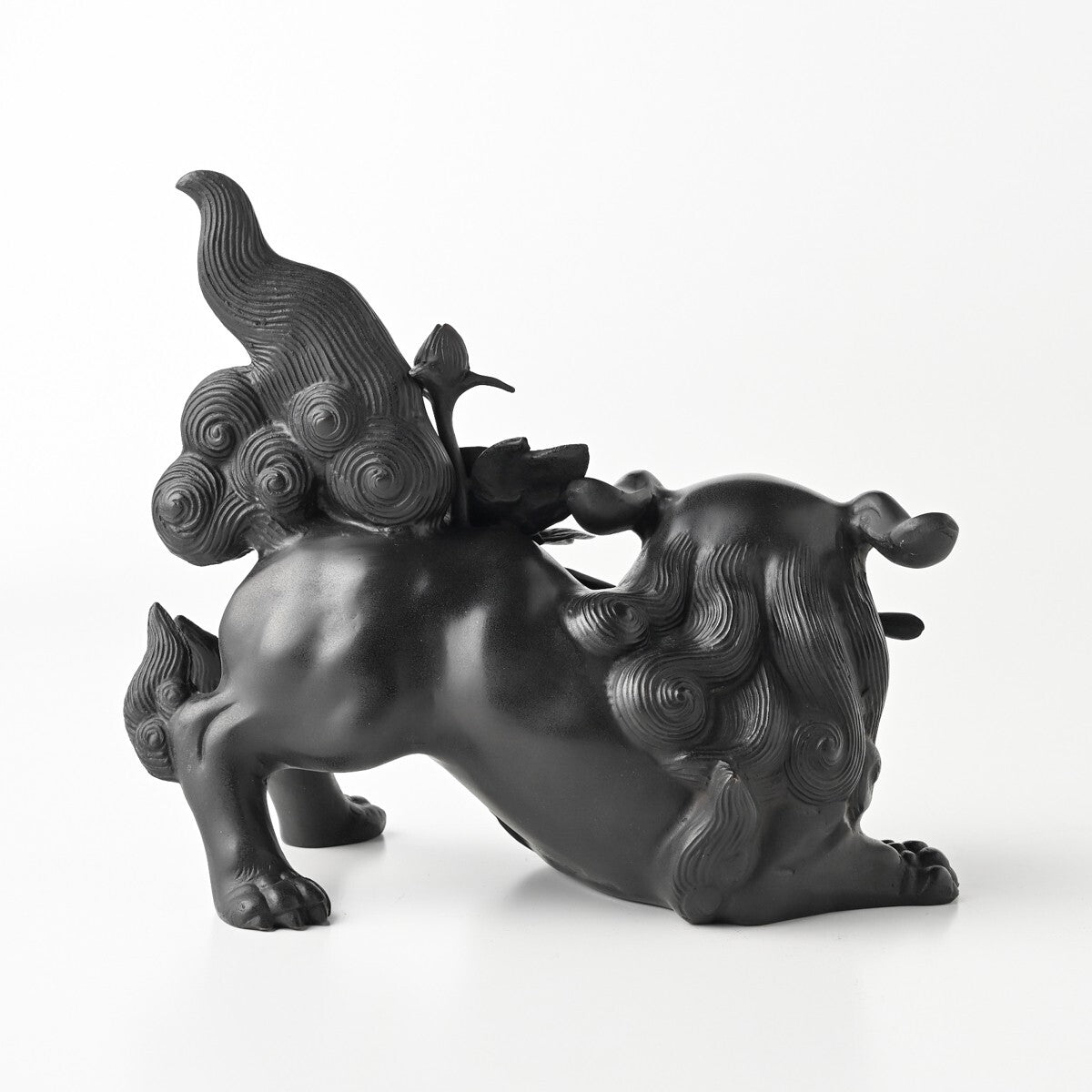 Authentic Meiji Period Japanese Metal Kara Shishi Lion Sculpture — Signed Teruaki