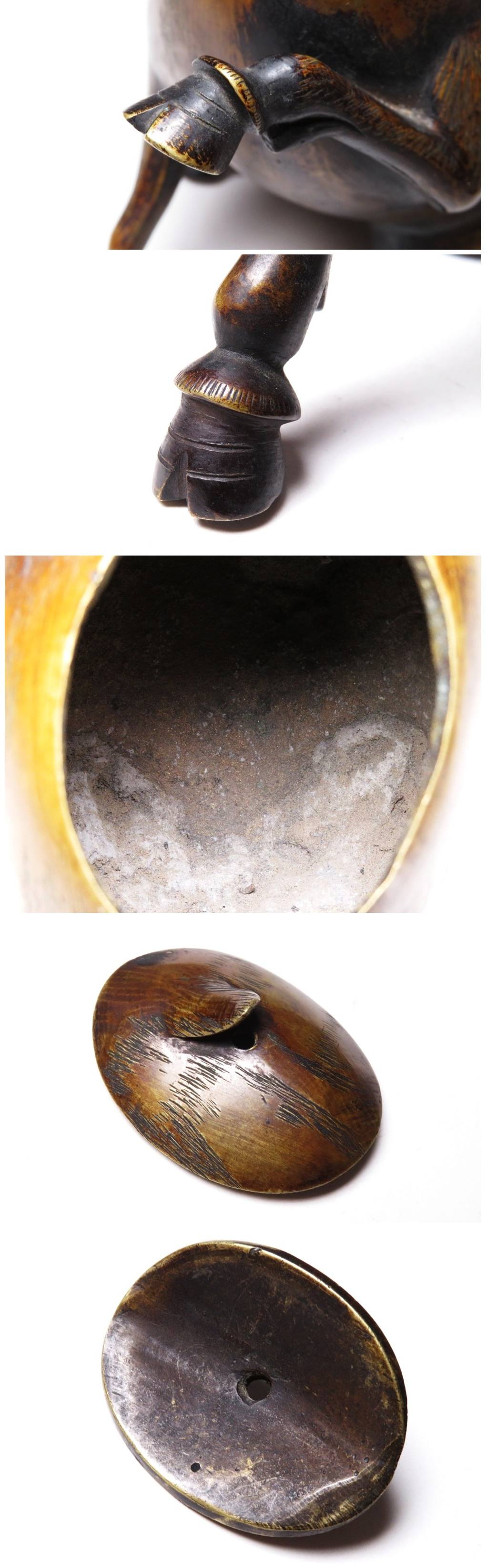 Antique Meiji Japanese Bronze Boar Incense Burner Inoshishi Sentoku Koro Sculpture